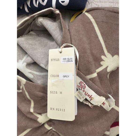 Papaya Grey Floral Retro Dress Women’s Medium 3/4 Sleeve V-Neck Stretch Knit - Picture 4 of 7